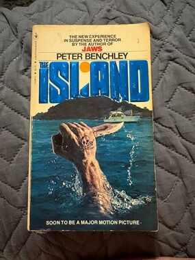 The Island by Peter Benchley - Vintage Paperback, Blue Cover